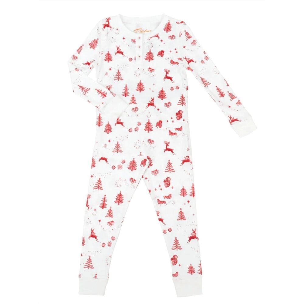 NEW PETIDOUX nordic winter pajamas in white